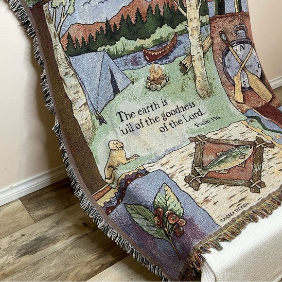 Andrea Tachiera Tapestry Throw Blanket Psalm 33:5 - Picture 4 of 14